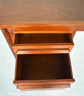 Danish Mid Century Modern (MCM) Two (2) Drawer Desk with Folding Leaf.  Missing Leaf Bracket.  Measures 44" x 24" x 30".