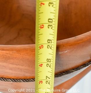 Mid Century Modern MCM Teak Wood Salad Bowl on Tripod Standing Base.  Measures 29"T x 15"Diameter.