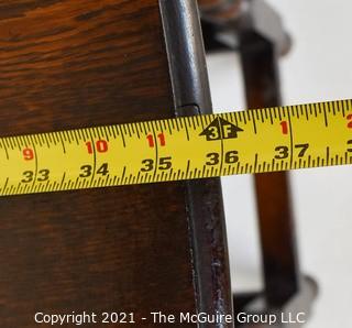 Antique English Oak Barley Twist Gateleg Table.  Measures 53" D when open.