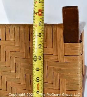 Two (2) Vintage Danish Modern Maple Bar Stools with Woven Cane Seats.  Measure 29"T.