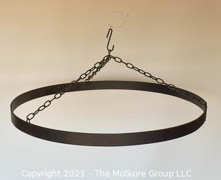 Ceiling Mount Metal Round Pot Rack.  Measures 36" in diameter.