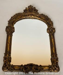 Wall Mirror with Ornate Gilt Frame.  Measures 18" X 29".