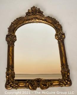 Wall Mirror with Ornate Gilt Frame.  Measures 18" X 29".