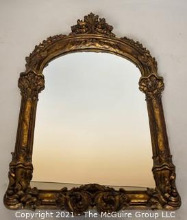 Wall Mirror with Ornate Gilt Frame.  Measures 18" X 29".