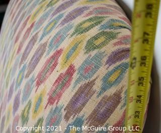 Upholstered Armchair in Pastel Ikat Pattern Fabric.  Measures 29"D x  33"W x  37"T