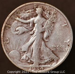 Numismatic: Silver "Walking Liberty" Half-Dollar  - 1934  (#1)