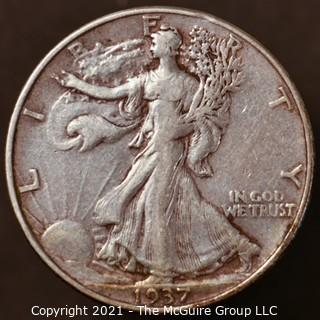 Numismatic: Silver "Walking Liberty" Half-Dollar  - 1937