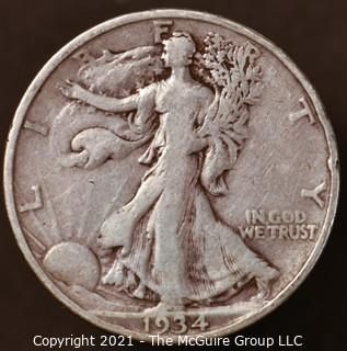 Numismatic: Silver "Walking Liberty" Half-Dollar  - 1934-S