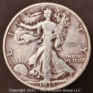 Numismatic: Silver "Walking Liberty" Half-Dollar  - 1935