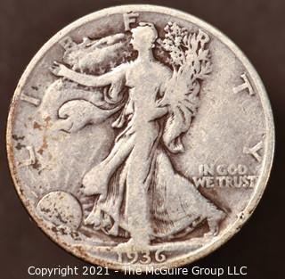 Numismatic: Silver "Walking Liberty" Half-Dollar  - 1936-D