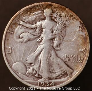 Numismatic: Silver "Walking Liberty" Half-Dollar  - 1934 (#2)