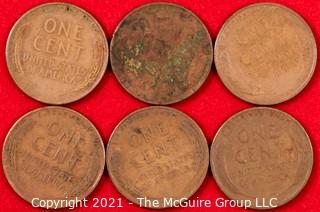 Numismatic: (6) Lincoln Wheat Cents (1935>38)