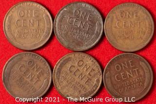 Numismatic: (6) Lincoln Wheat Cents (1930's)