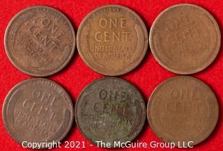 Numismatic: (6) Lincoln Wheat Cents (1915>1916)