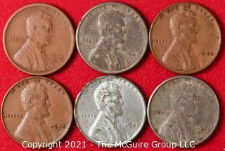 Numismatic: (6) Lincoln Wheat Cents (1919>1944)