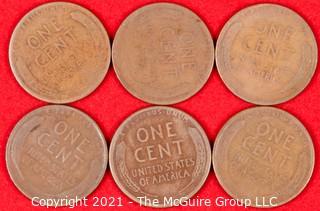 Numismatic: (6) Lincoln Wheat Cents (1916>1918)