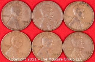 Numismatic: (6) Lincoln Wheat Cents (1935>1936)