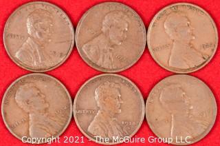 Numismatic: (6) Lincoln Wheat Cents (1919>1934)