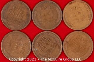 Numismatic: (6) Lincoln Wheat Cents (1919>1934)