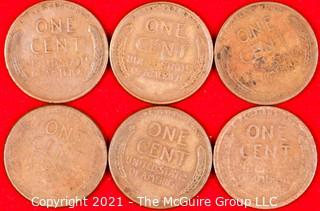 Numismatic: (6) Lincoln Wheat Cents (1920>1946)