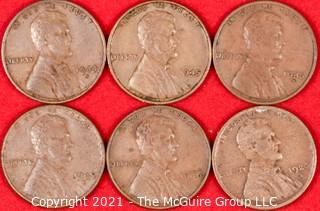 Numismatic: (6) Lincoln Wheat Cents (1920>1946)