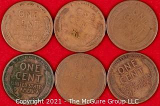 Numismatic: (6) Lincoln Wheat Cents (1909-s>1911)