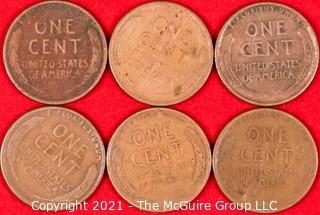 Numismatic: (6) Lincoln Wheat Cents (1928>1930)