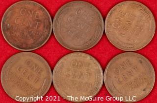 Numismatic: (6) Lincoln Wheat Cents (1941/42)