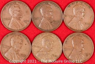 Numismatic: (6) Lincoln Wheat Cents (1941/42)