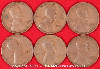 Numismatic: (6) Lincoln Wheat Cents (1926/27/28)