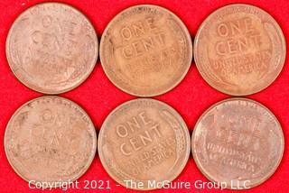 Numismatic: (6) Lincoln Wheat Cents (1939>1940)