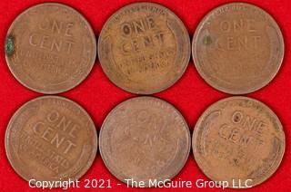 Numismatic: (6) Lincoln Wheat Cents (1921>1924)