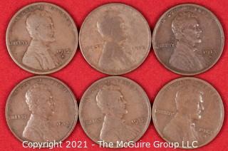 Numismatic: (6) Lincoln Wheat Cents (1912>1913)