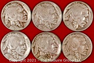 Numismatic: (6) Buffalo Nickels