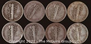  Numismatic: (8) Silver Mercury Dimes  