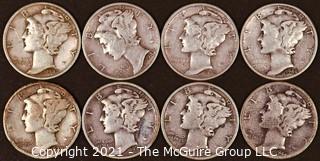  Numismatic: (8) Silver Mercury Dimes 