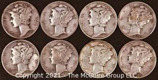  Numismatic: (8) Silver Mercury Dimes 