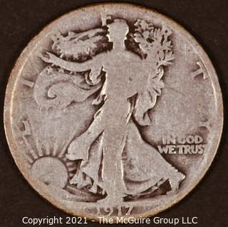 Numismatic: Silver "Walking Liberty" Half-Dollar  - 1917