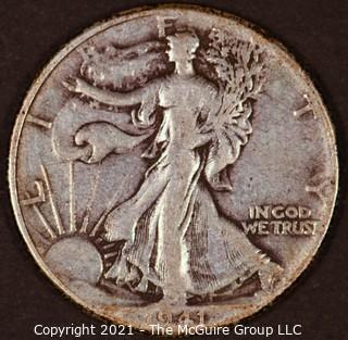 Numismatic: Silver "Walking Liberty" Half-Dollar  - 1941