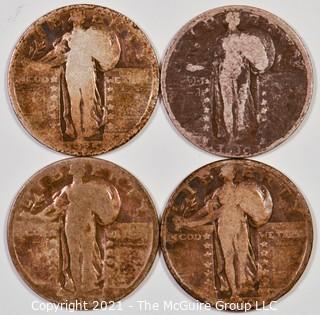 Numismatic: (4) Standing Liberty Quarters