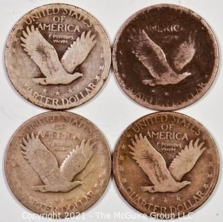 Numismatic: (4) Standing Liberty Quarters