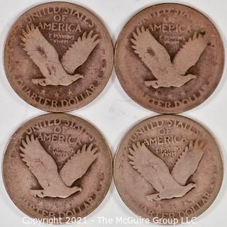 Numismatic: (4) Standing Liberty Quarters