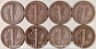  Numismatic: (8) Silver Mercury Dimes 