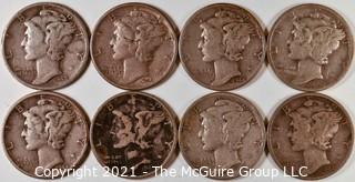  Numismatic: (8) Silver Mercury Dimes 