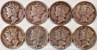  Numismatic: (8) Silver Mercury Dimes