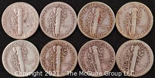 Numismatic: (8) Silver Mercury Dimes  (1927>1944)