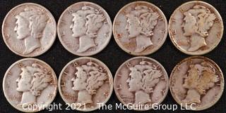 Numismatic: (8) Silver Mercury Dimes  (1927>1944)