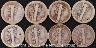 Numismatic: (8) Silver Mercury Dimes (1919>1944)