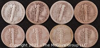 Numismatic: (8) Silver Mercury Dimes (1935>1944)