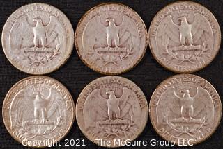 Numismatic: (6) Silver Washington Quarters (1946>1957)